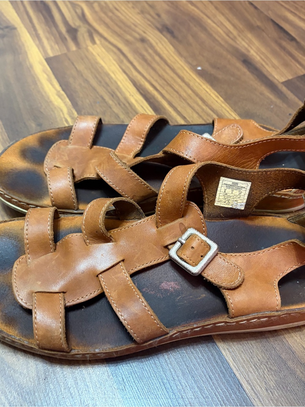 Chaco Brown Leather Strappy Buckle Sandals